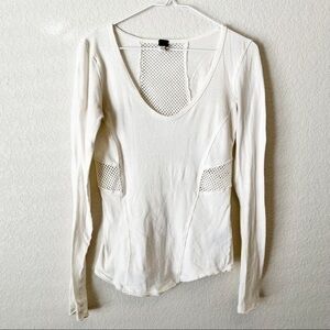 We the Free light cream mesh long sleeve top, XS